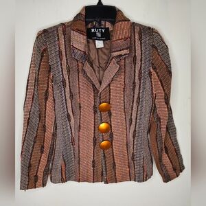 Ruty Women's Vintage Button Down Blazer Jacket